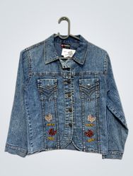 Veste en jean KT Fashion avec application papillon