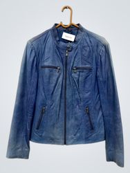 David Moore New York Blue Leather Jacket