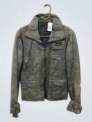 JOE Women's Grey Leather Jacket