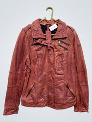 Veste en cuir rouge MILESTONE