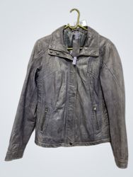 MILESTONE Chaqueta de cuero gris