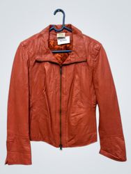 JAQUETA DE COURO LARANJA MADELEINE NJ-9592
