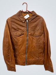 Braune Lederjacke