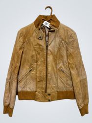 Brown Suede Bomber Jacket