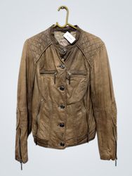 Gustav Brown Leather Quilted Jacket