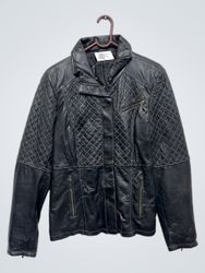 JILANI COLLECTION Giacca trapuntata in pelle nera