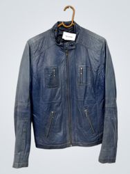 GIANNI Blue レザー ジャケット NJ-9784