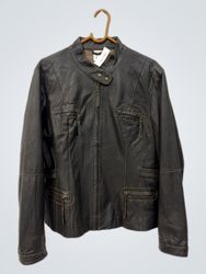 Jacqueline Riu Women's Black Faux Leather Jacket