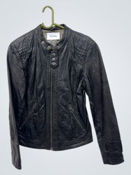 Giacca in pelle nera NJ-9693