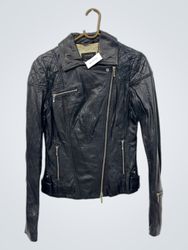DANIER Black Leather Biker Jacket