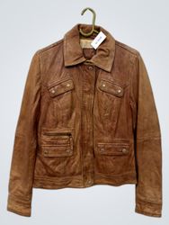 Giacca in pelle marrone