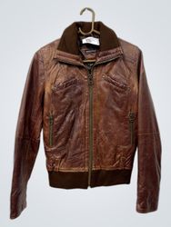 Emporio & Pelle braune Leder-Bomberjacke