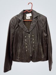 MY STYLE Women's Brown Leather Jacket