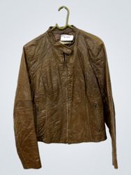 Oakwood Brown Leather Biker Jacket