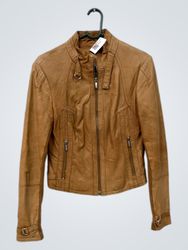 Giacca in similpelle marrone