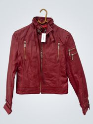YOUNIKE FASHION COLLECTION Jaqueta de Couro Vermel..