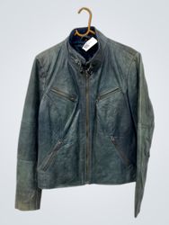 Giacca in pelle Signature Blue