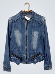 Giacca di denim con cerniera e tasche