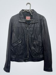 Miuo Giacca Biker in Pelle Nera