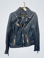 Gipsy Blue Leather Biker Jacket