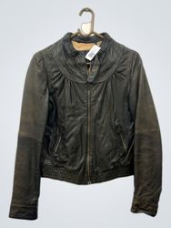 DEPT Giacca da donna in pelle nera