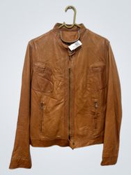 Vera Pelle Made in Italy Brown Leather Jacket