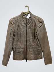 Veste en cuir marron pour femme SILVIAN HEACH