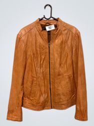 Julia S. Roma Orange Leather Jacket