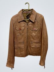 1 2 3 PARIS Giacca in pelle marrone