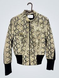 Snakeskin Print Bomber Jacket