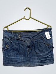Schwarzer Bat Denim Minirock