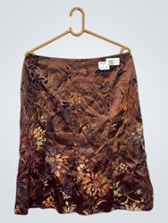 Brauner Rock mit Blumenmuster