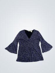 Worthington Printed Bell Sleeve Blouse