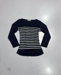 Cache Striped Long-Sleeve Blouse