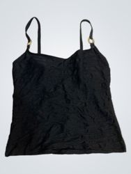 Black Tank Top with Gold Ring Details