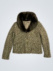 Tweed Jacket with Fur Collar