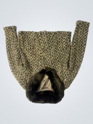 Textured Jacket with Fur Collar
