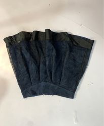 Dark Blue Pleated Skirt with Zipper