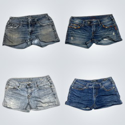 Silver Y2K Denim Shorts