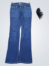 Calças Flare em Jeans Azul Suko