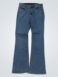 Blue Flare Jeans with Embroidered Pockets