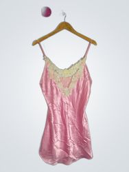 Pink Lace-Trimmed Chemise