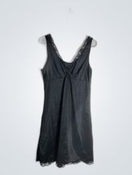 Black Lace-Trimmed Chemise