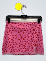 Unbranded Pink Heart Print Mini Skirt