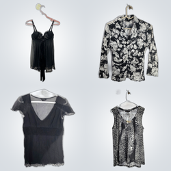 Y2K black and white core mixed tops