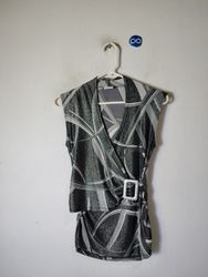 Suzy Metallic Wrap Blouse