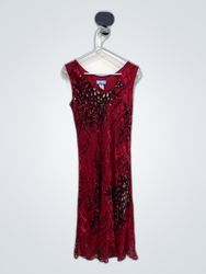 Simply Silk Red Leopard Print Sleeveless Dress