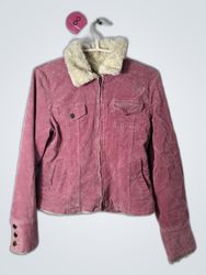 Pink Corduroy Jacket with Fur Lining
