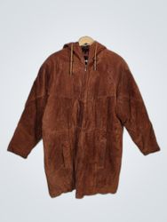 Wilsons Brown Suede Hooded Jacket