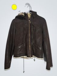 Brown Leather Jacket with Fur Lining